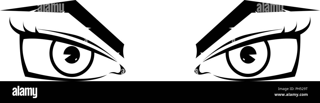 Gli occhi di sesso femminile. Mano bozzetto Illustrazione Vettoriale