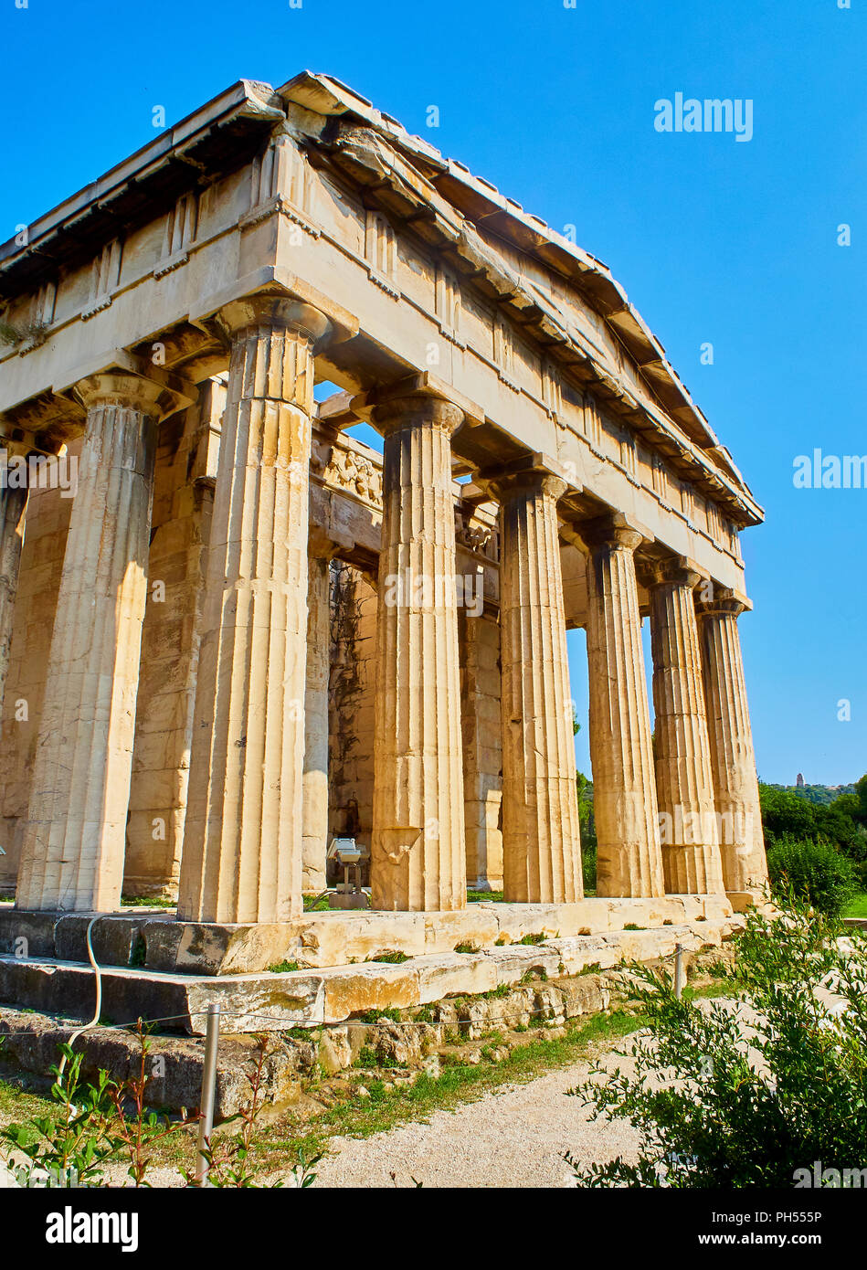 Tempio di Efesto. Il Greco antico luogo di culto situato sul lato nord-ovest dell'agorà di Atene. Regione Attica, Grecia. Foto Stock