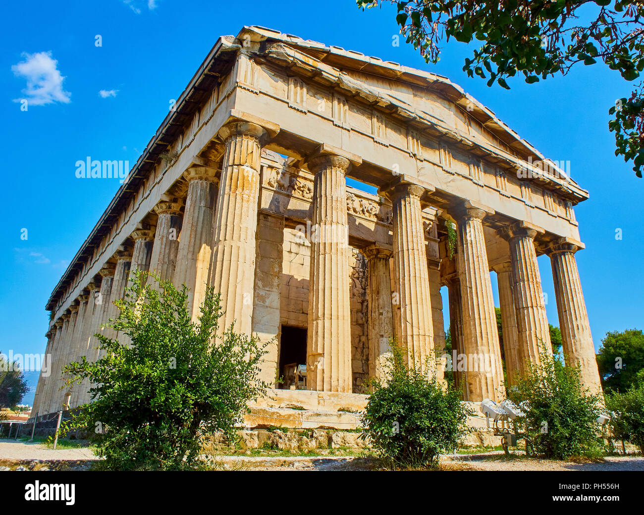 Tempio di Efesto. Il Greco antico luogo di culto situato sul lato nord-ovest dell'agorà di Atene. Regione Attica, Grecia. Foto Stock
