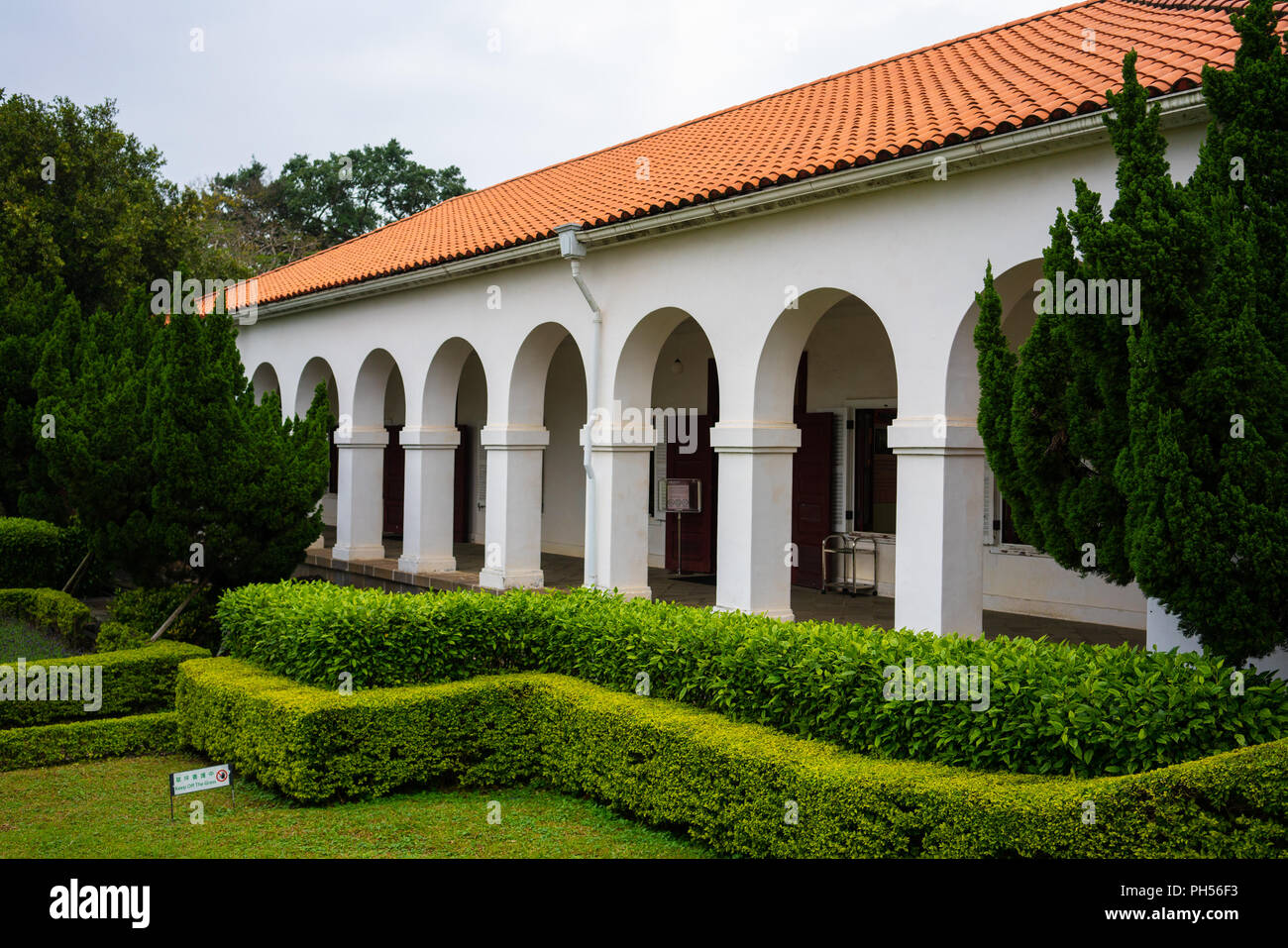 Vecchia casa coloniale ex Tamsui funzionari doganali Residence soprannominato Little White House di Tamsui nuova Taipei Taiwan Foto Stock