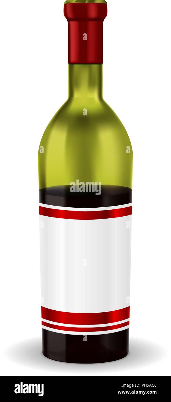 Mezza bottiglia di vino rosso. Con etichetta vuota Illustrazione Vettoriale