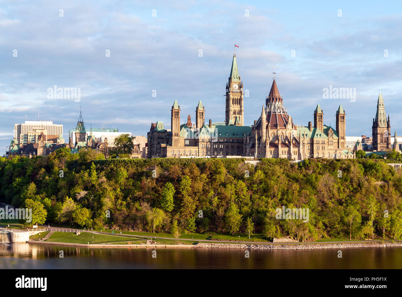 Collina del Parlamento a Ottawa - Ontario, Canada Foto Stock