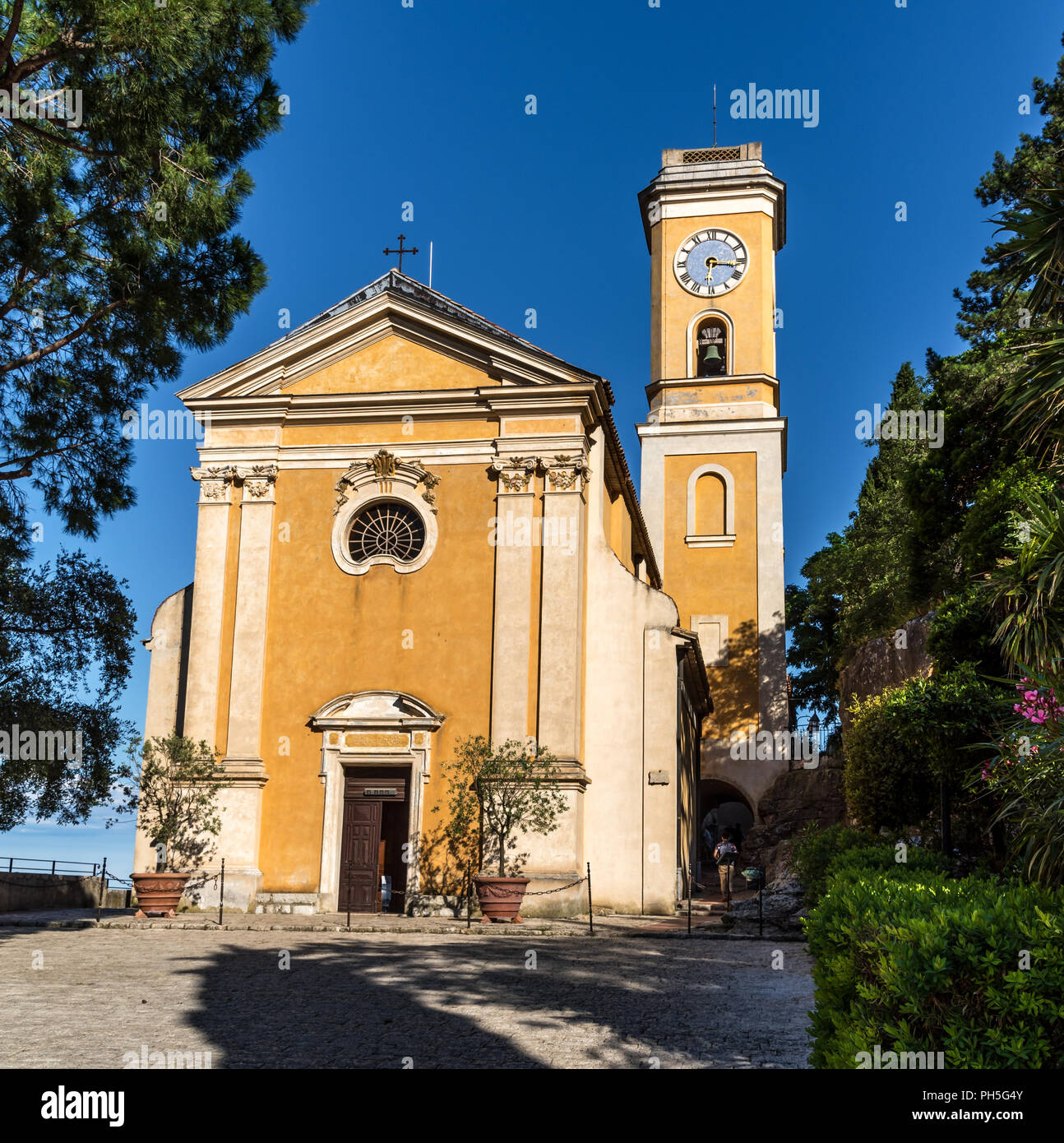 La Madonna Assunta la chiesa (l'Eglise Notre Dame de l'Assomption), Eze sulla Costa Azzurra Foto Stock