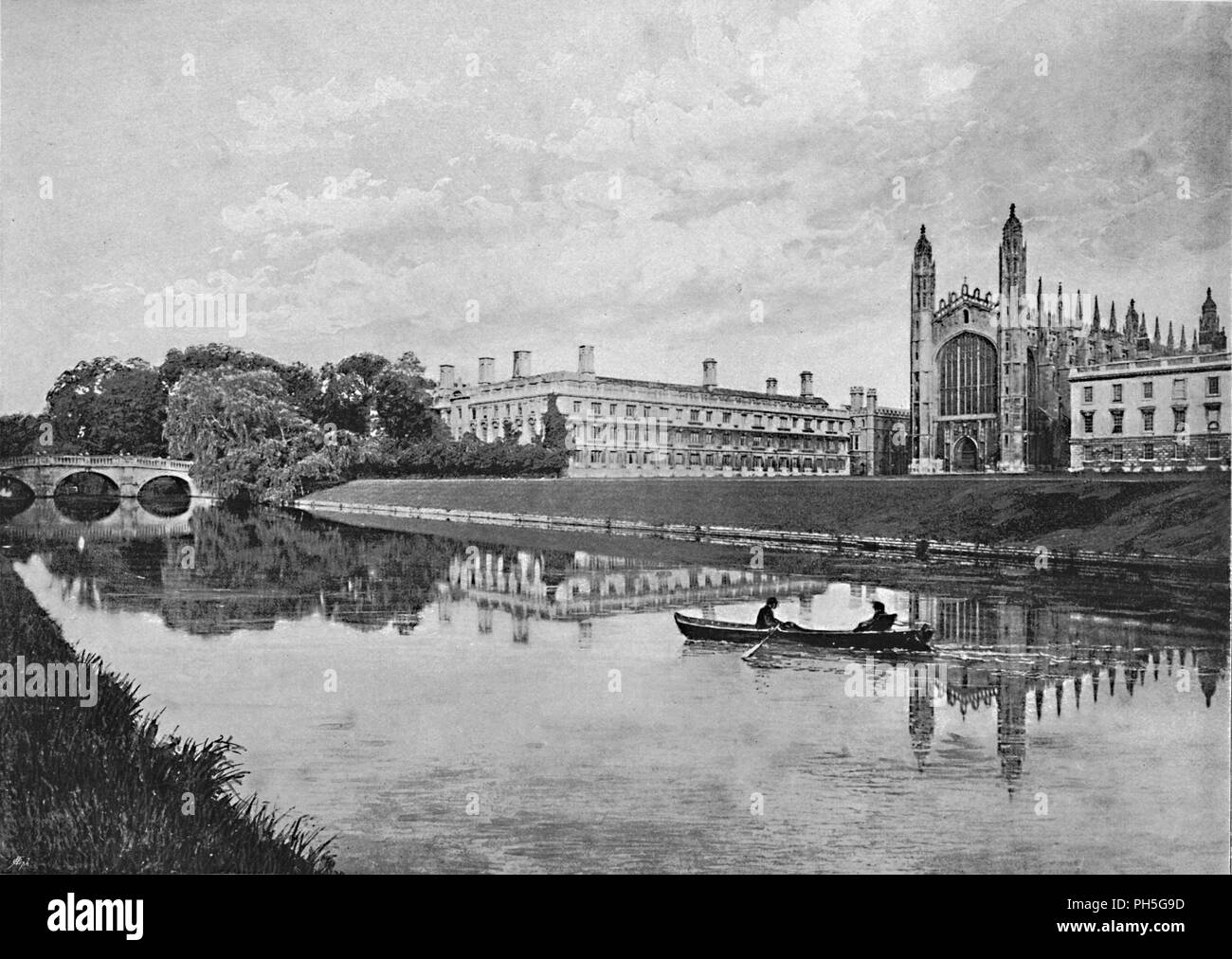 "King's College e la Cappella Cambridge', C1896. Artista: Stearn. Foto Stock