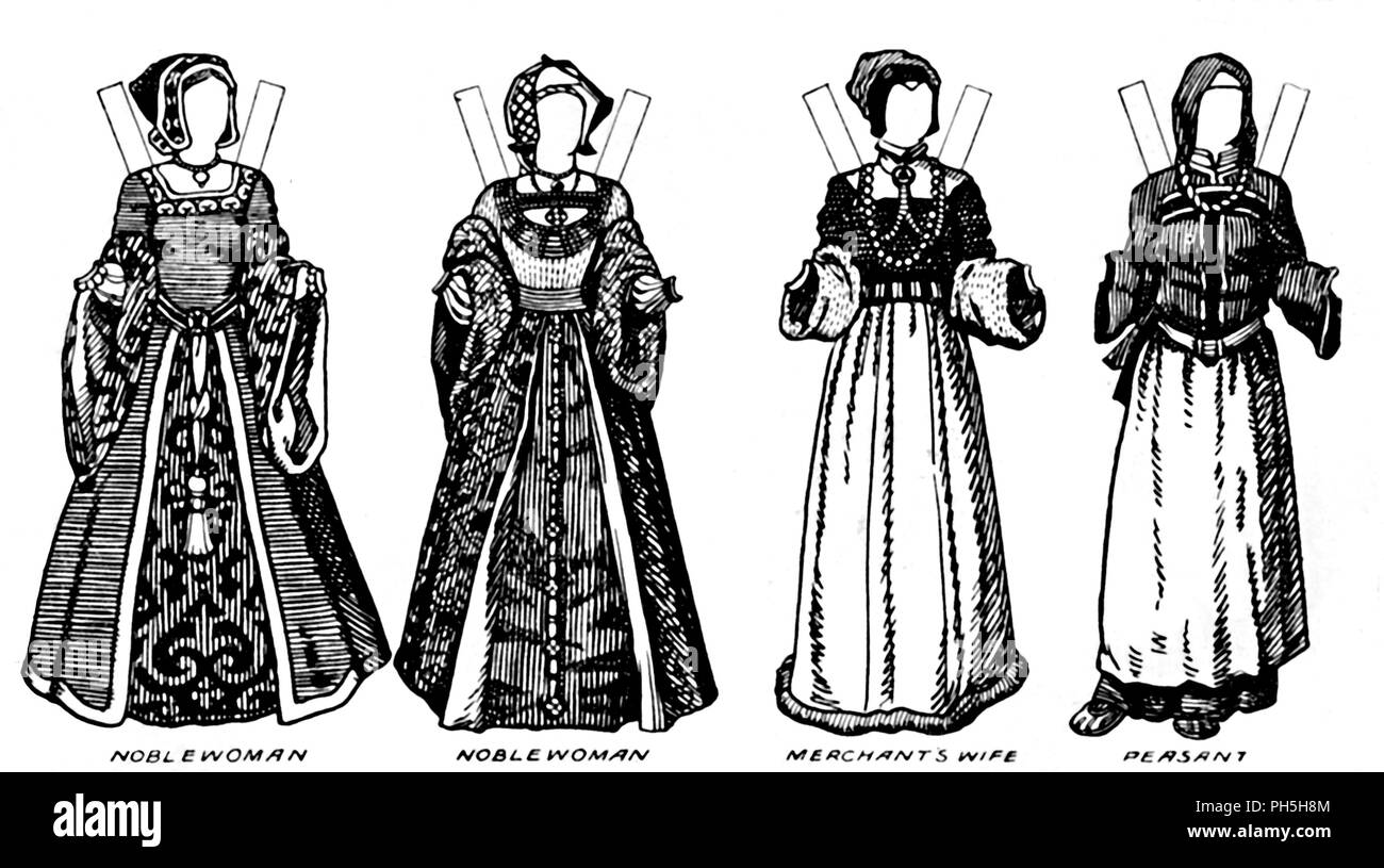 "La Grande Galleria del Costume britannico: abito indossato in Henry l'ottavo tempo', C1934. Artista: sconosciuto. Foto Stock