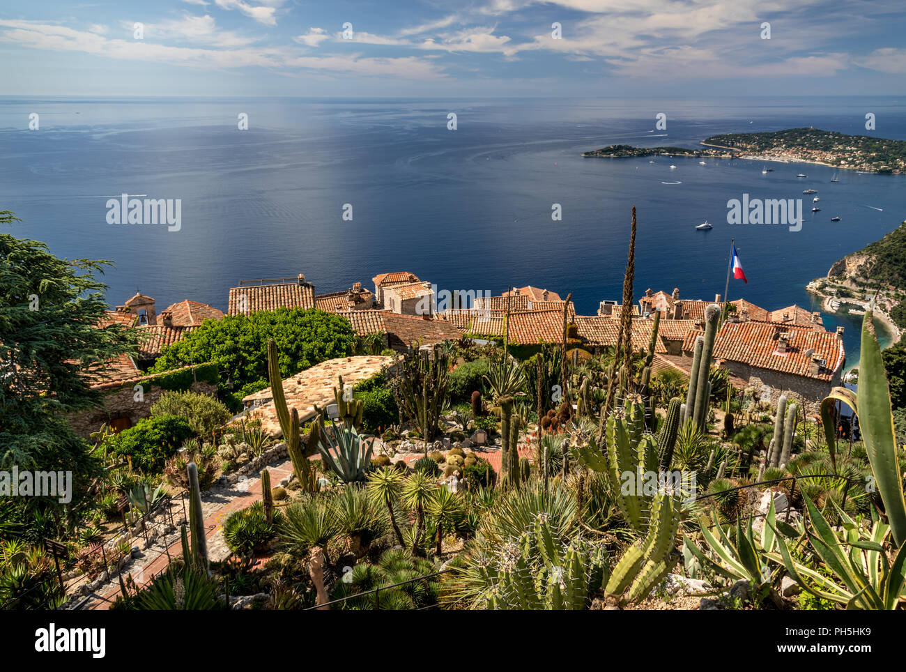 Il 'Giardino Esotico' nel borgo medievale di Eze in Costa Azzurra Foto Stock