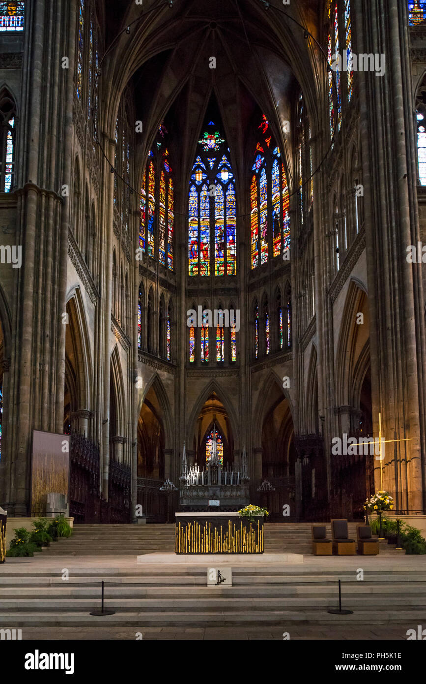 Il francese gotica del Duomo di Santo Stefano di Metz / Cathédrale Saint-Étienne de Metz / cattedrale di Metz nella città di Metz, Moselle, Lorena, Francia Foto Stock