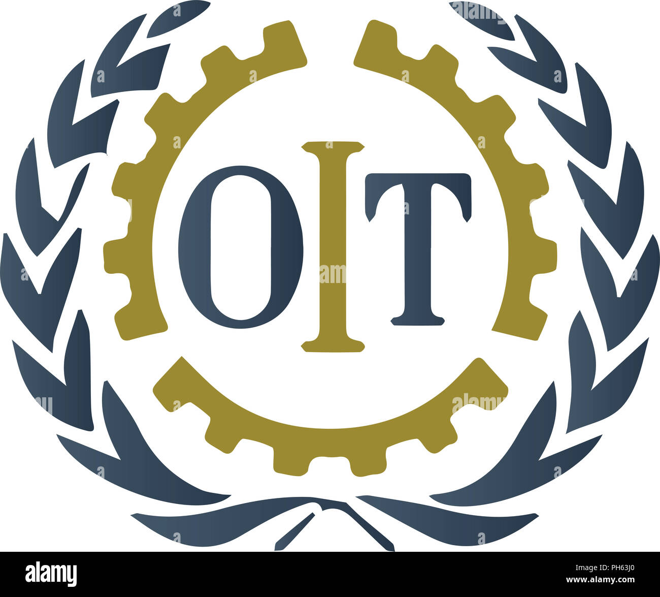Questa è una illustrazione del logo dell'OIT con il mio stile grafico. Esso può essere molto piacevole se si vuole illustrare un tema geografico. Foto Stock