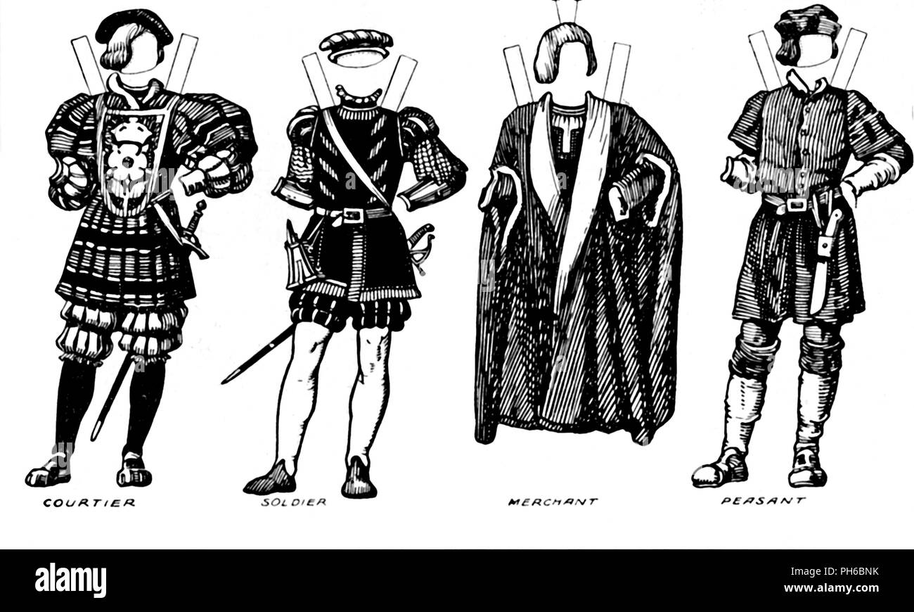 "La Grande Galleria del Costume britannico: abito indossato in Henry l'ottavo tempo', C1934. Artista: sconosciuto. Foto Stock