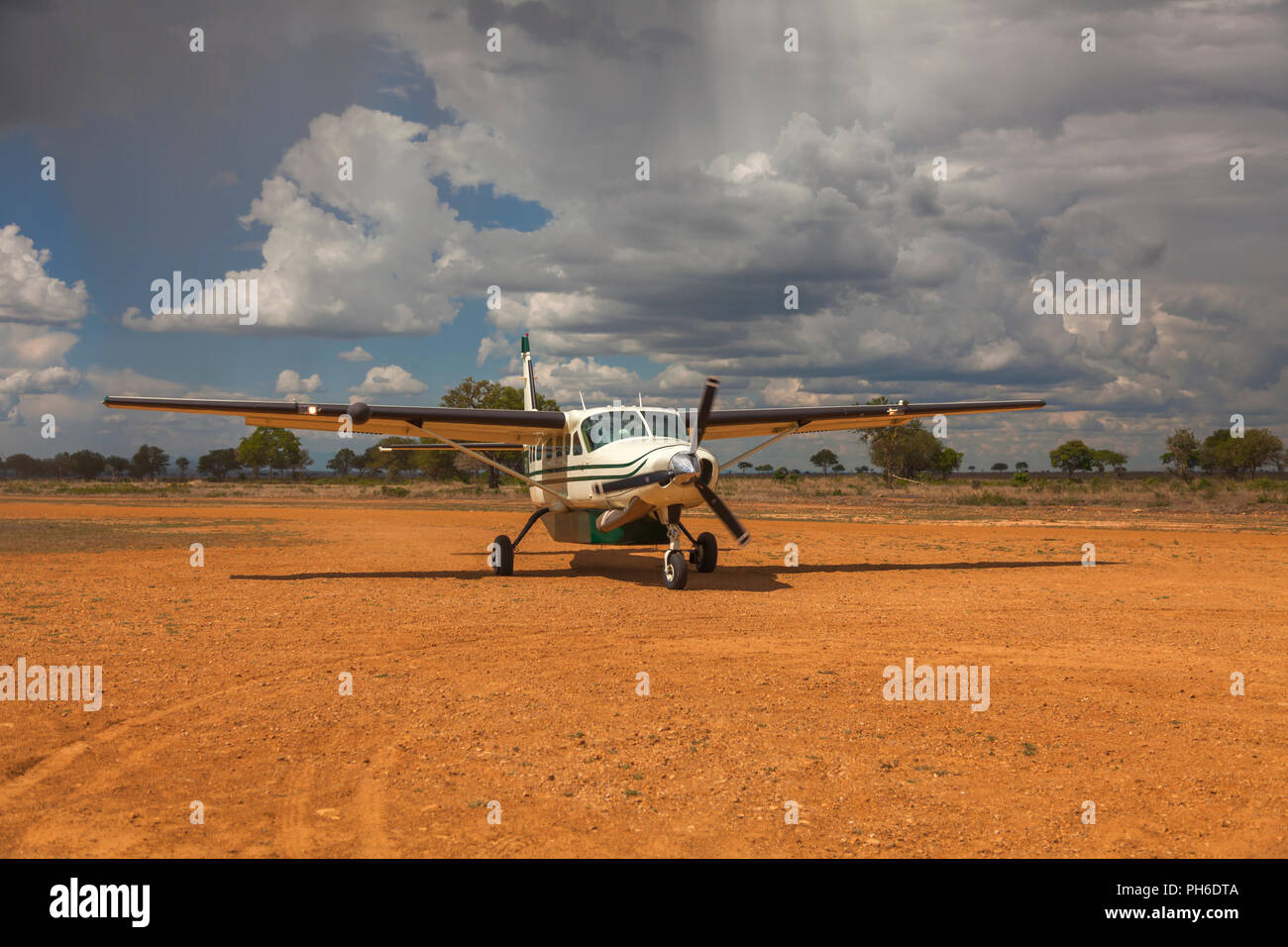 Atterraggio aereo, Tanzania Africa orientale Foto Stock