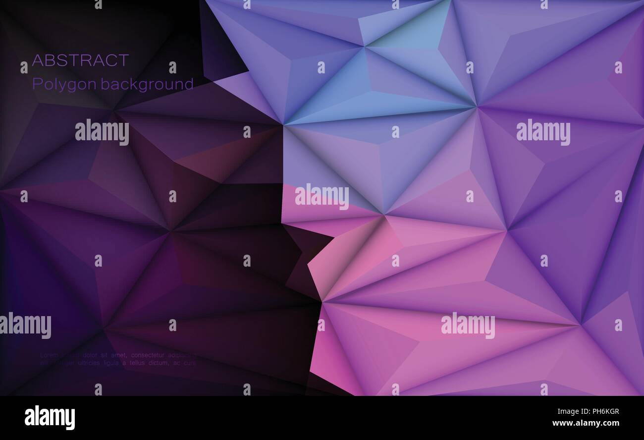 Vettore 3D geometrica, Poligono, linea, triangolo forma del modello per la carta da parati o dello sfondo. Illustrazione bassa poli, design poligonale con colore blu scuro. Illustrazione Vettoriale