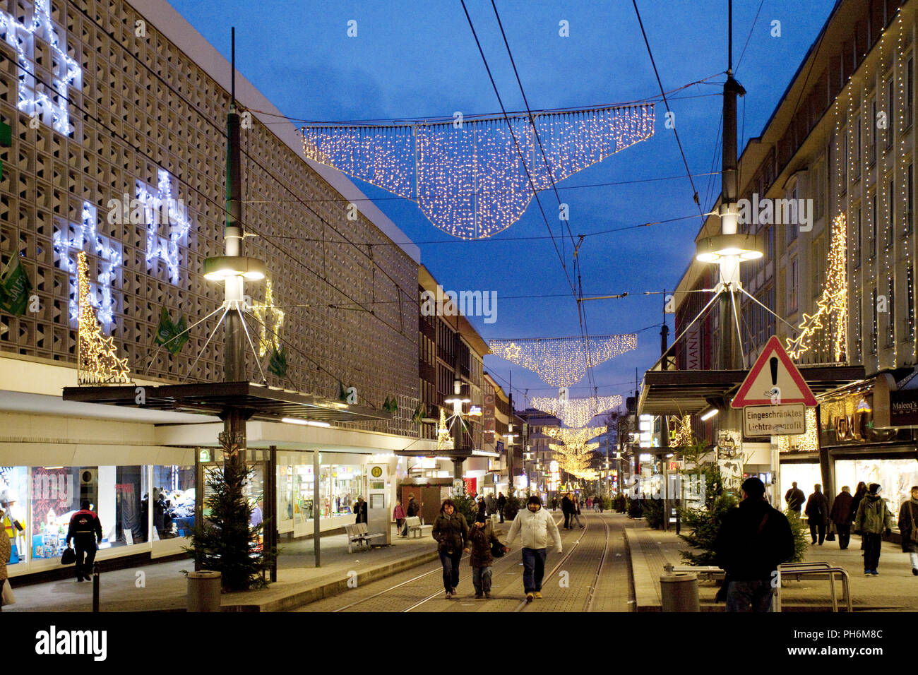 Station Road per il tempo di Avvento, Witten, Germania Foto Stock