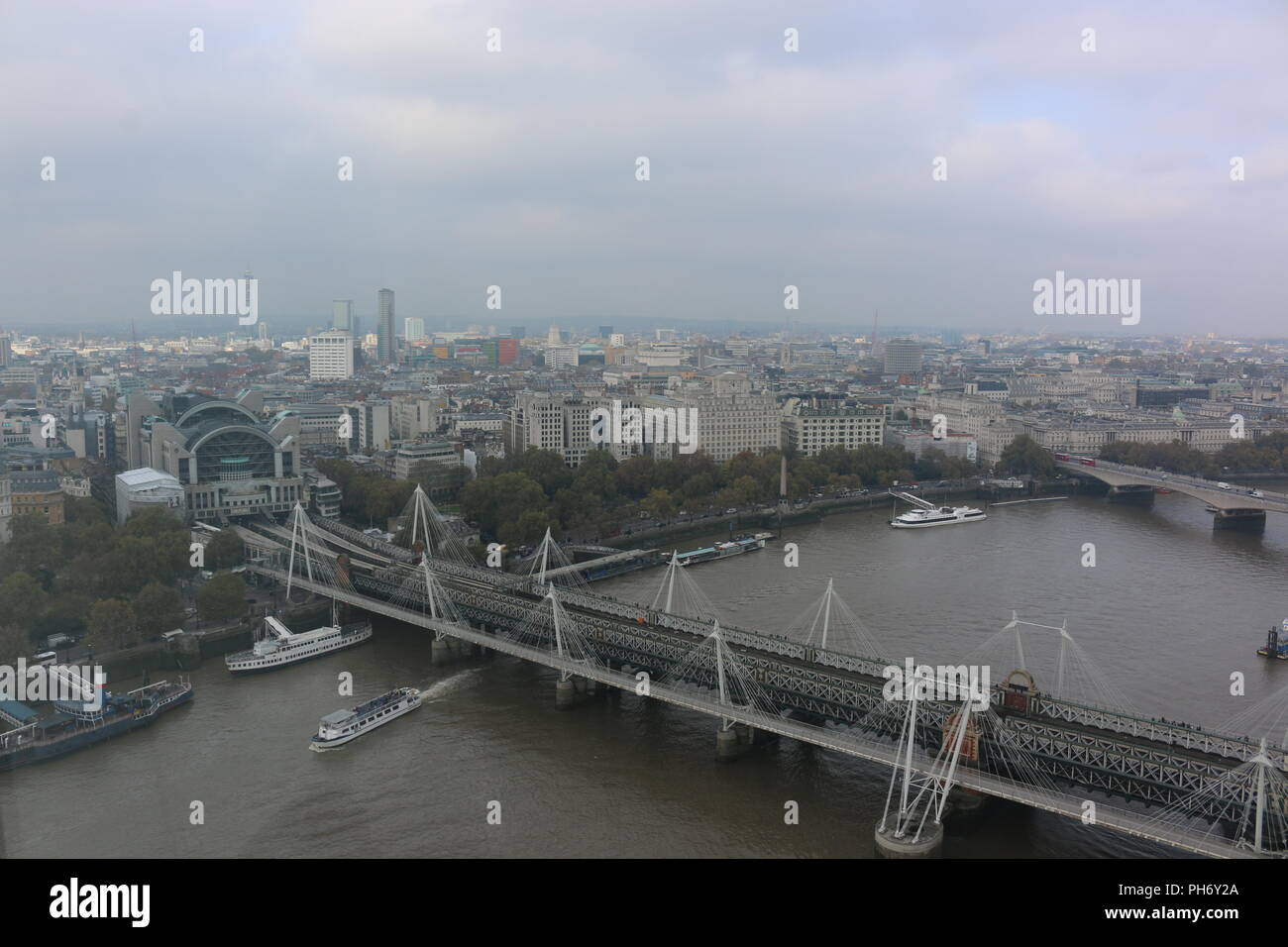 Vista dal London Eye visite turistiche Foto Stock