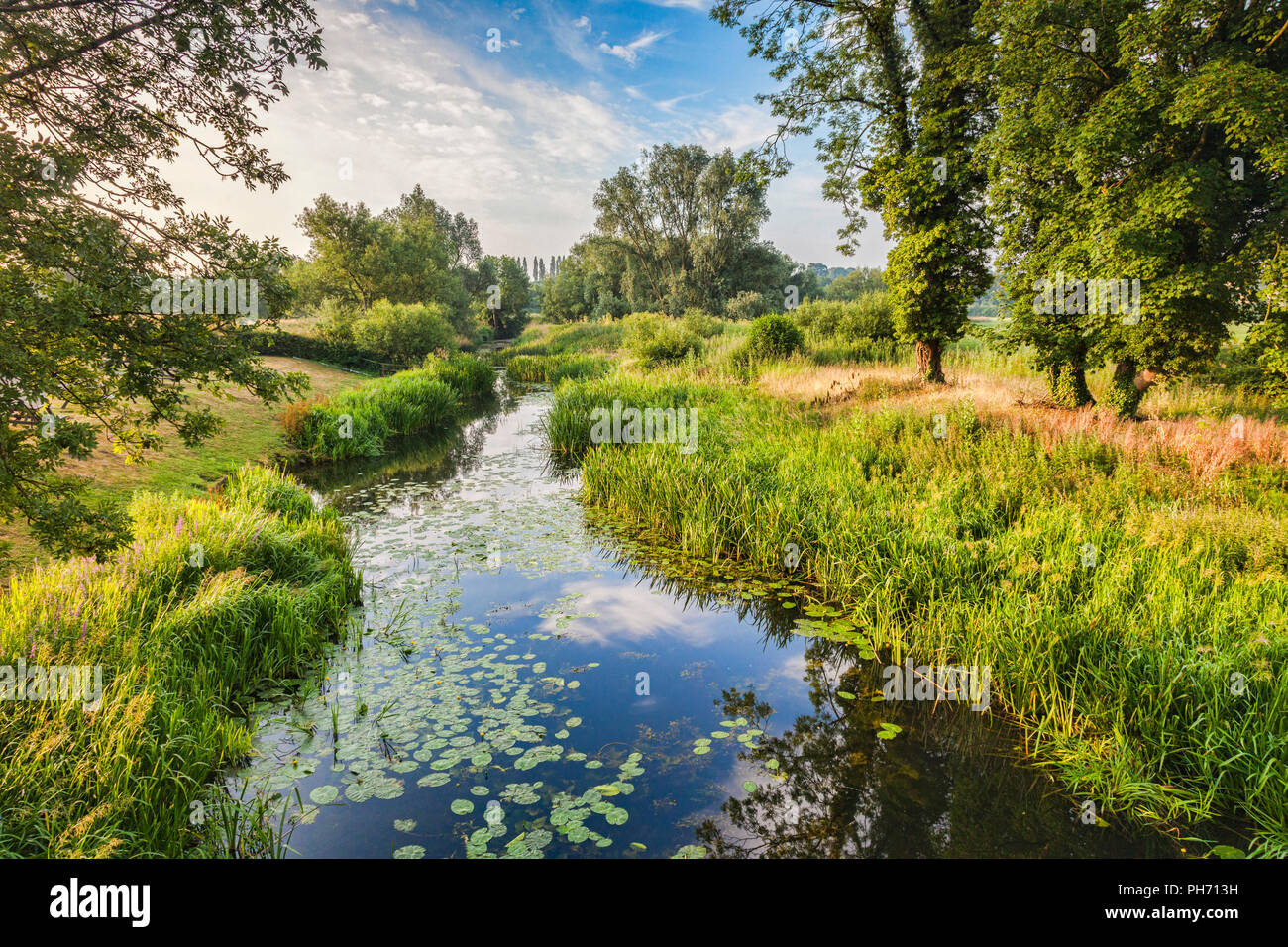 Fiume Stour a Nayland, Suffolk, Inghilterra, nel Constable Country. Foto Stock