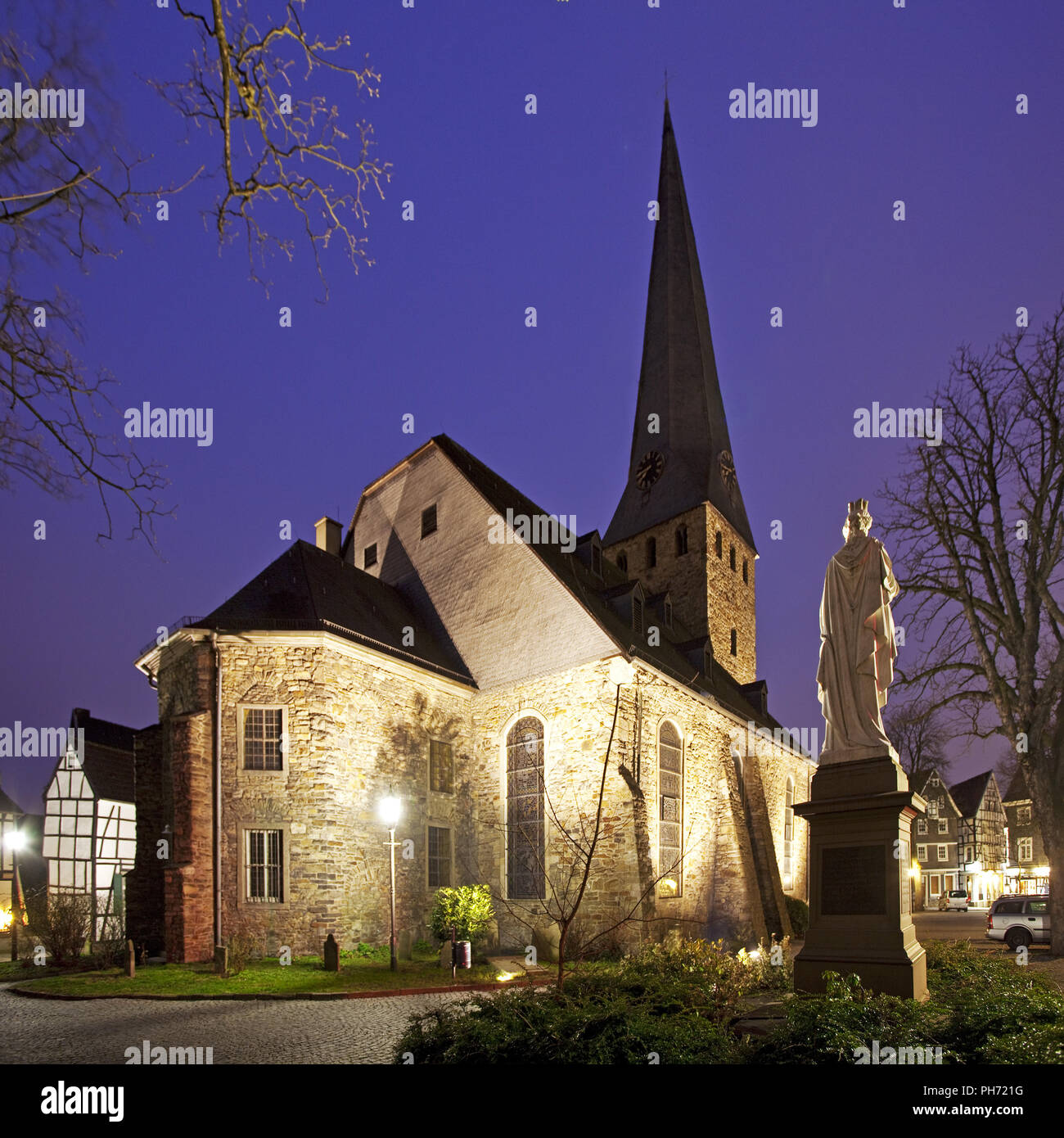 La città vecchia, la chiesa di San Giorgio, Hattingen, Germania. Foto Stock