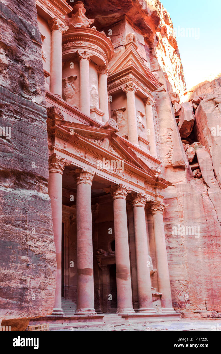 Tesoro in nabatean antica città di Petra Foto Stock