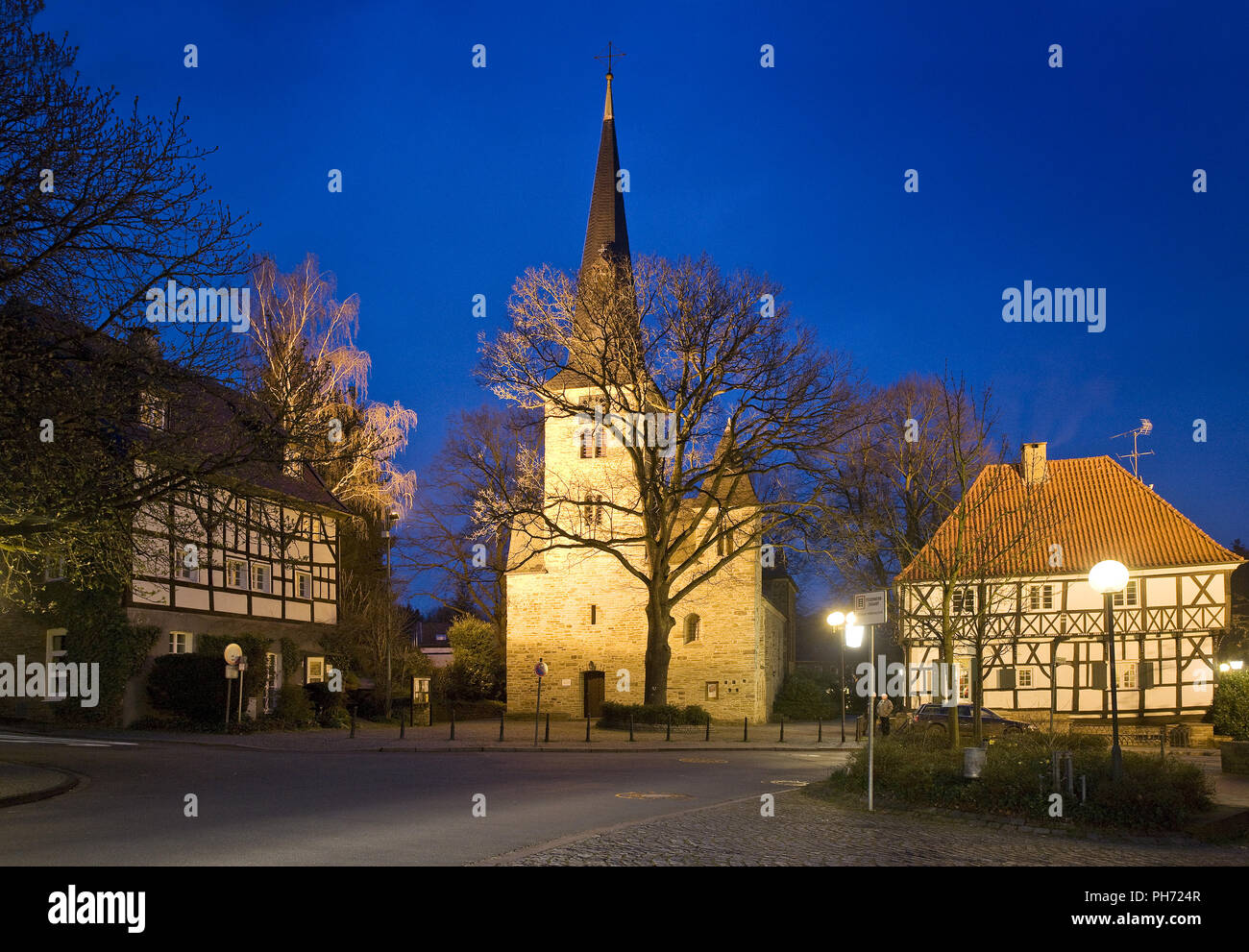 Villaggio storico centro, Wetter Wengern, Germania. Foto Stock