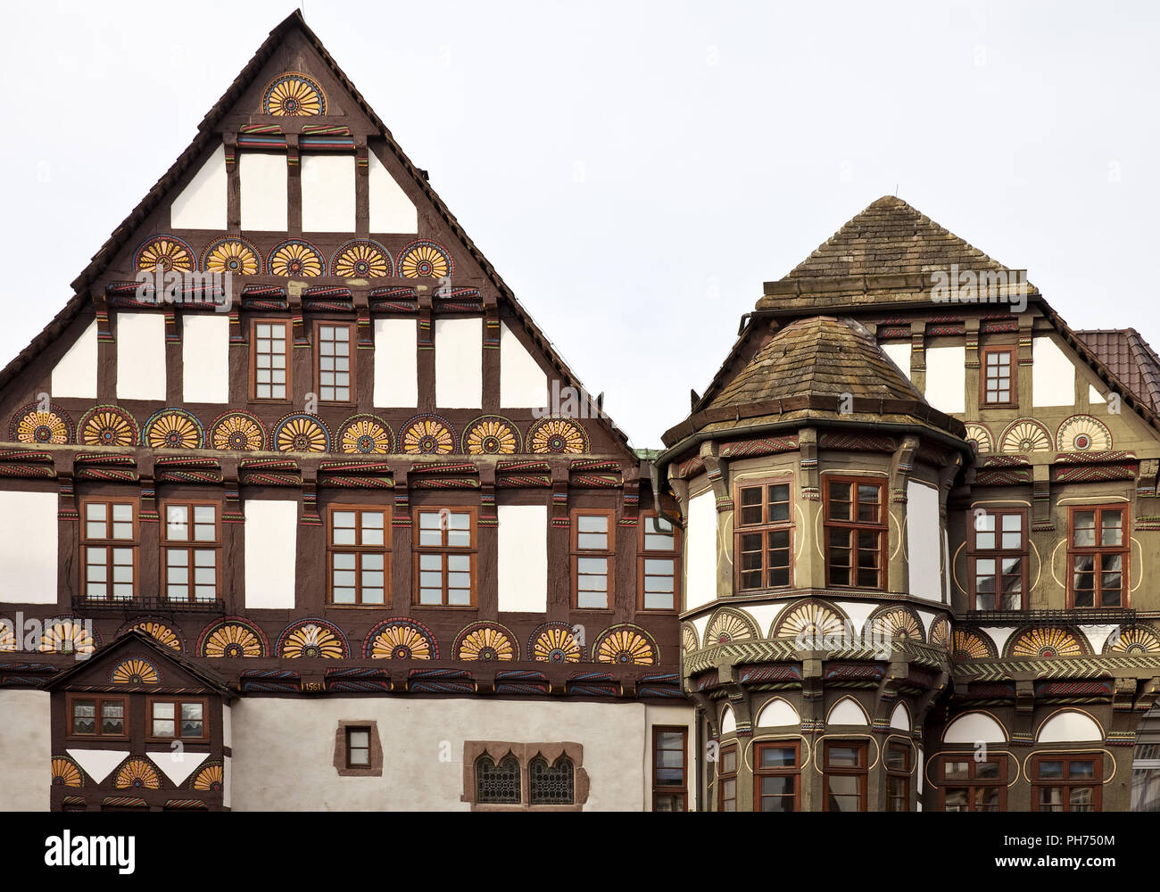 Città Vecchia Hoexter, Weser in stile rinascimentale, Germania Foto Stock
