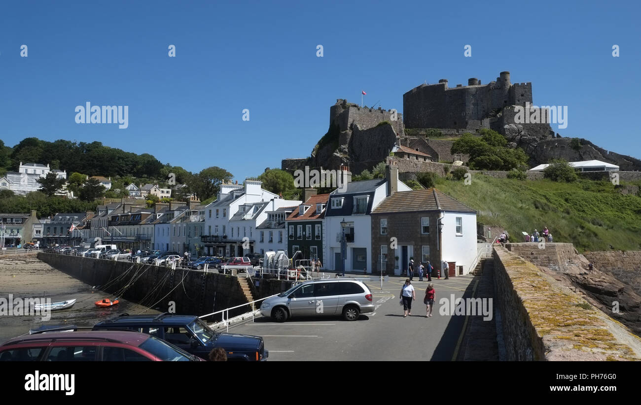 Castello di Mont Orgueil, Gorey, Jersey Foto Stock