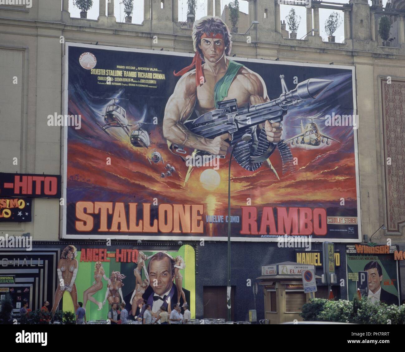 CARTELERA DEL CINE CALLAO - PELICULA RAMBO. Posizione: CINE CALLAO, MADRID, Spagna. Foto Stock