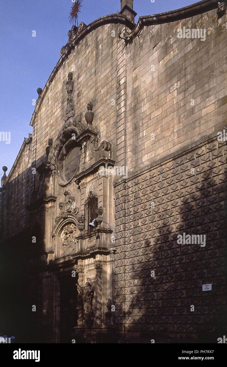 Esterno-IGLESIA DE LOS JESUITAS DE BELEN-FACHADA. Posizione: Iglesia de BELEN, Barcelona, Spagna. Foto Stock