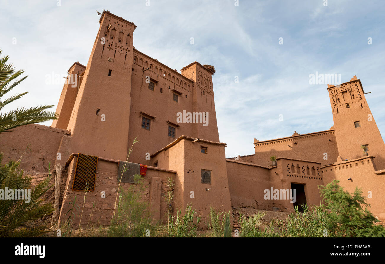 Residence la Kasbah Ait Benhaddou, Alto Atlante, Ksar Ait Benhaddou, provincia di Ouarzazate, Souss-Massa-Draâ, Marocco Foto Stock