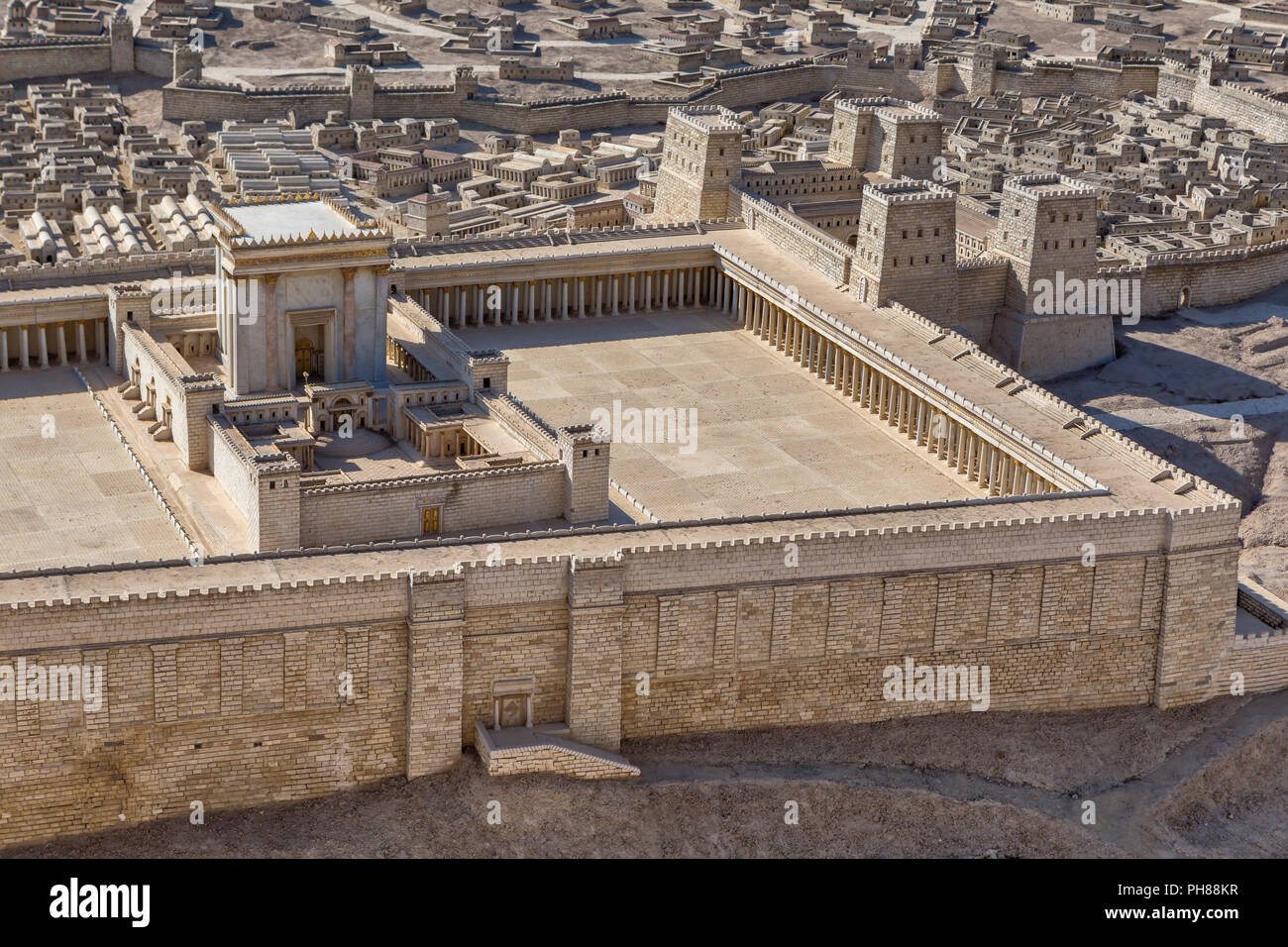 Secondo il modello del tempio, museo di Israele, a Gerusalemme, Israele Foto Stock