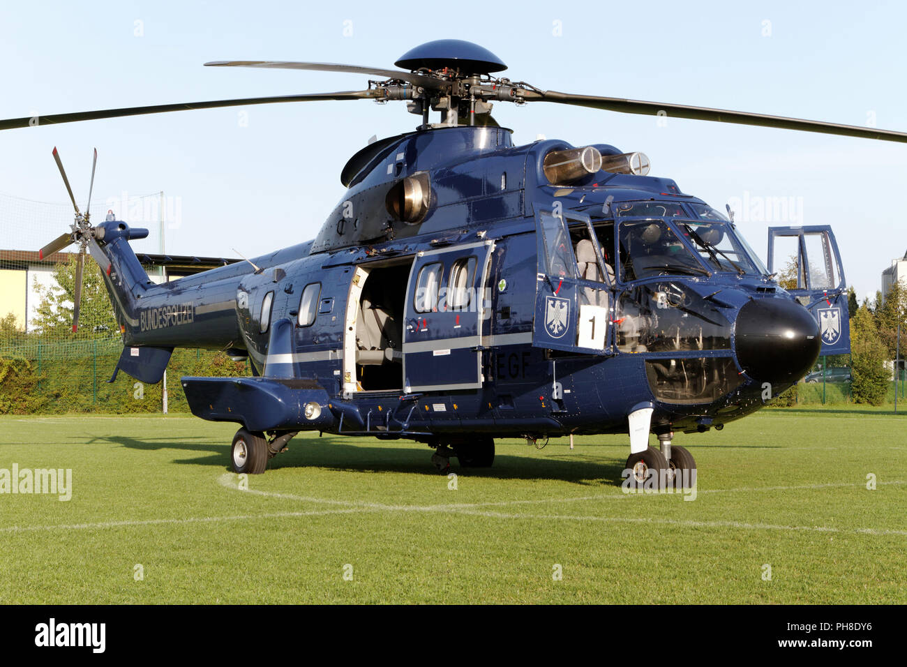 Come 332 L1 Super Puma elicottero della Federal Pol Foto Stock