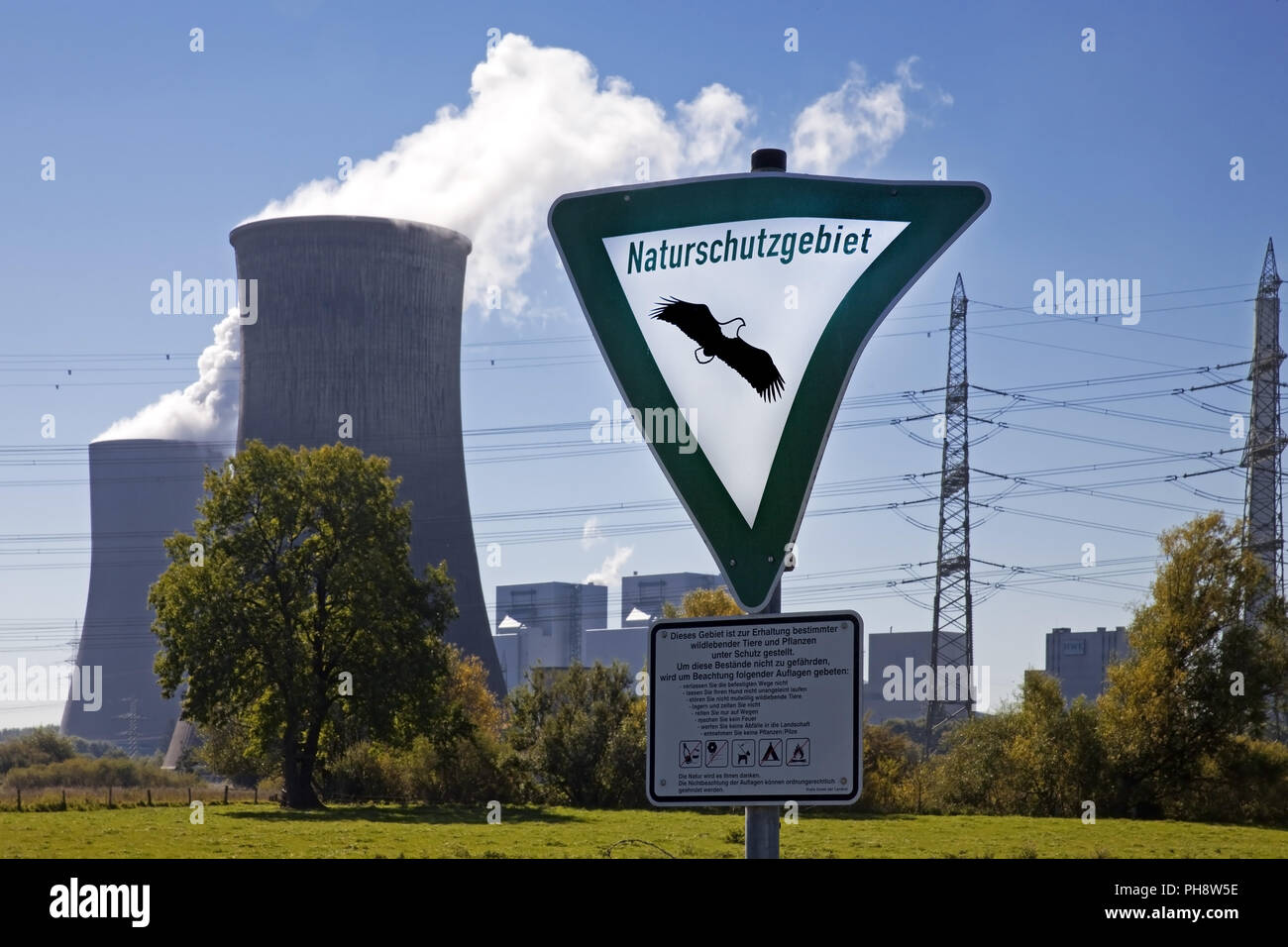 Riserva naturale segno, power station Westfalen, Hamm Foto Stock