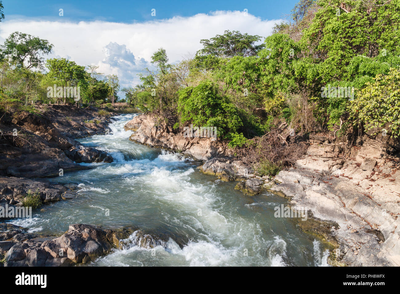Sul fiume Don Khon Isola, 4000 isole, Laos Foto Stock