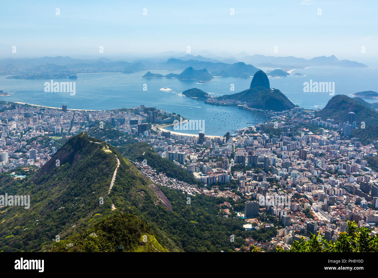 Vista dal Corcovado DI RIO DE JANEIRO Foto Stock