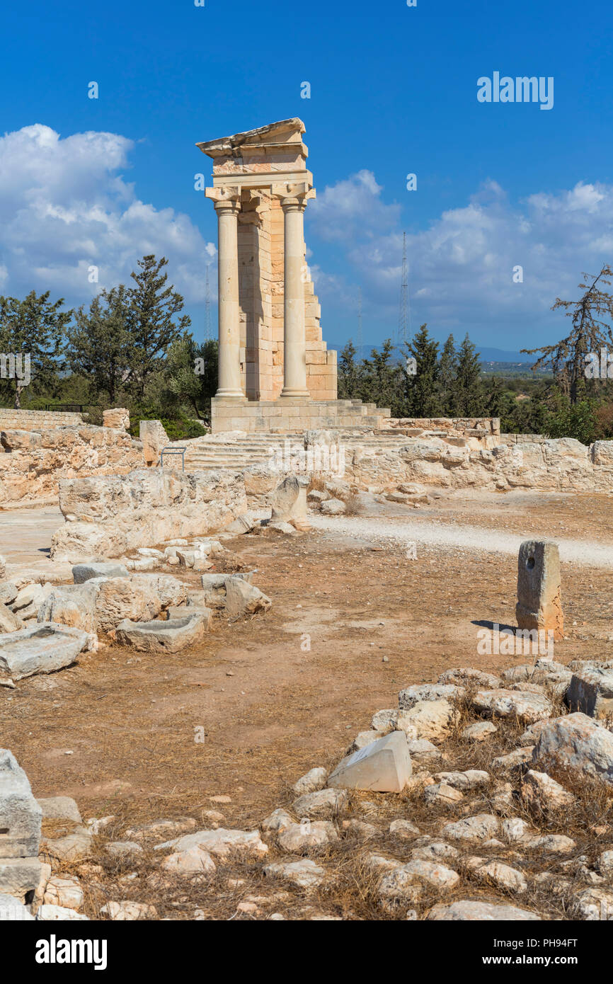 Tempio di Apollo Hylates, antica città greca Kourion, vicino a Limassol, Cipro Foto Stock