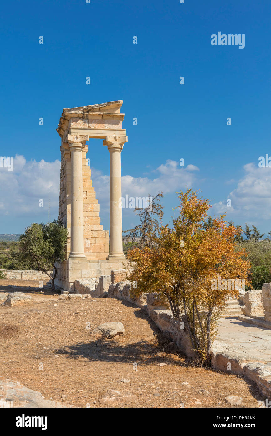 Tempio di Apollo Hylates, antica città greca Kourion, vicino a Limassol, Cipro Foto Stock