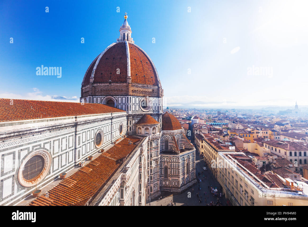 Vista della cattedrale di Santa Maria del Fiore a Firenze Foto Stock