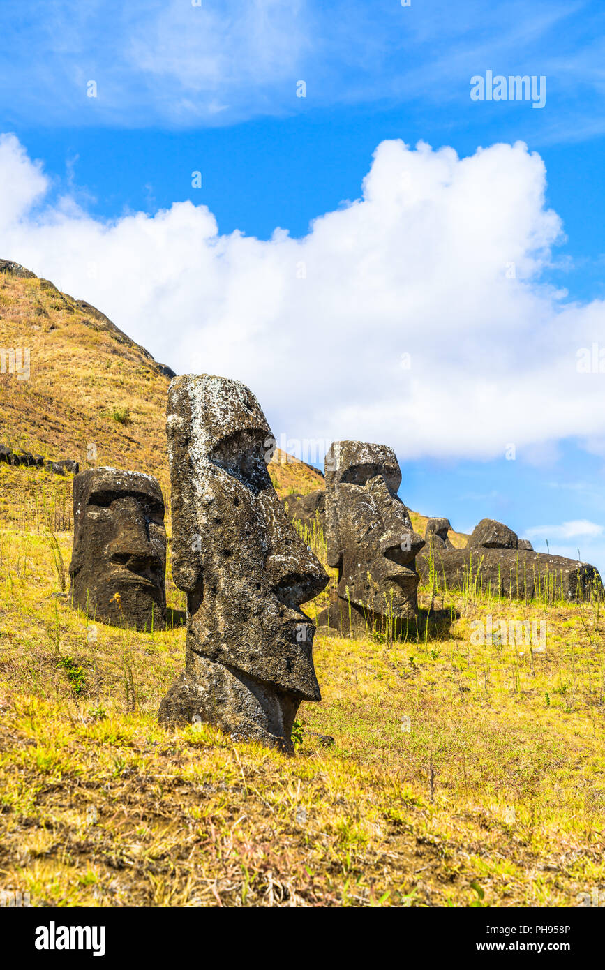 Moai, pietra vulcanica carving Foto Stock