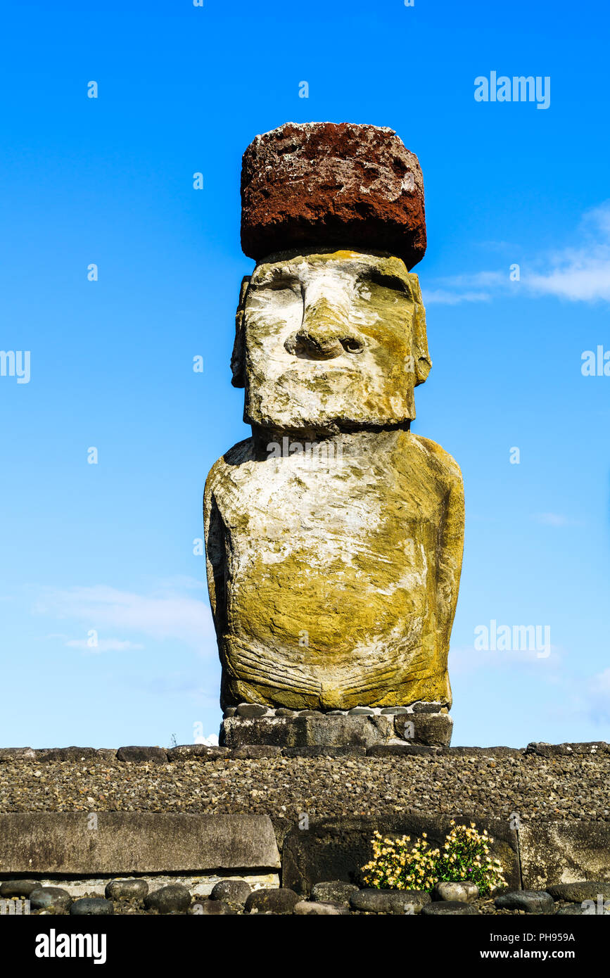 Moai, la statua monolitica Foto Stock