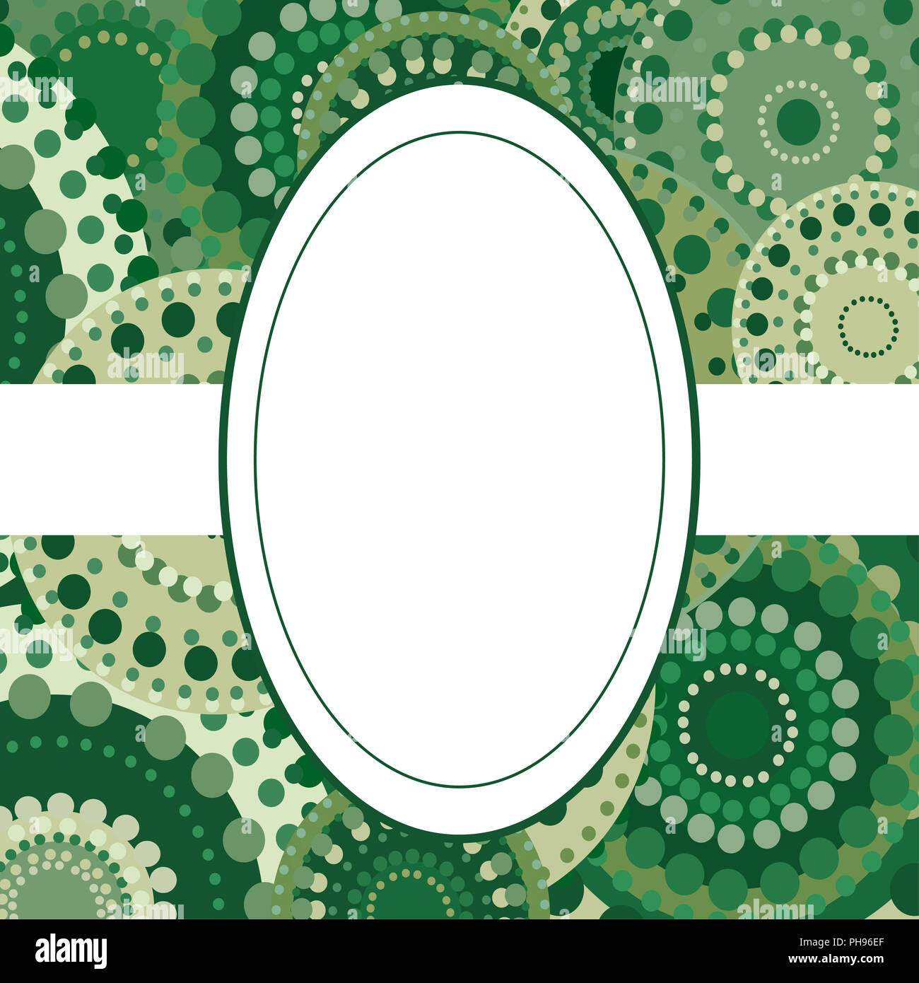 Modellato sullo sfondo del telaio invito ornamento circolare verde Foto Stock