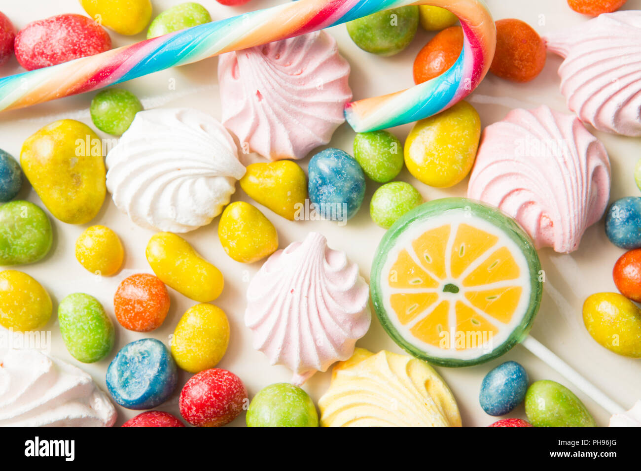Un assortimento di Jelly Beans confine con copyspace Foto Stock