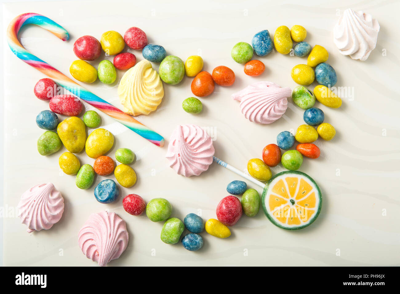 Un assortimento di Jelly Beans confine con copyspace Foto Stock