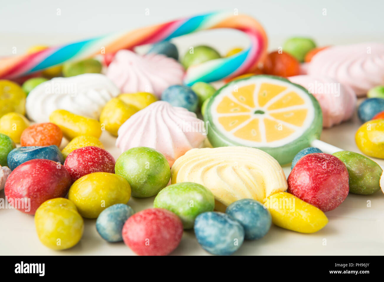 Un assortimento di Jelly Beans confine con copyspace Foto Stock