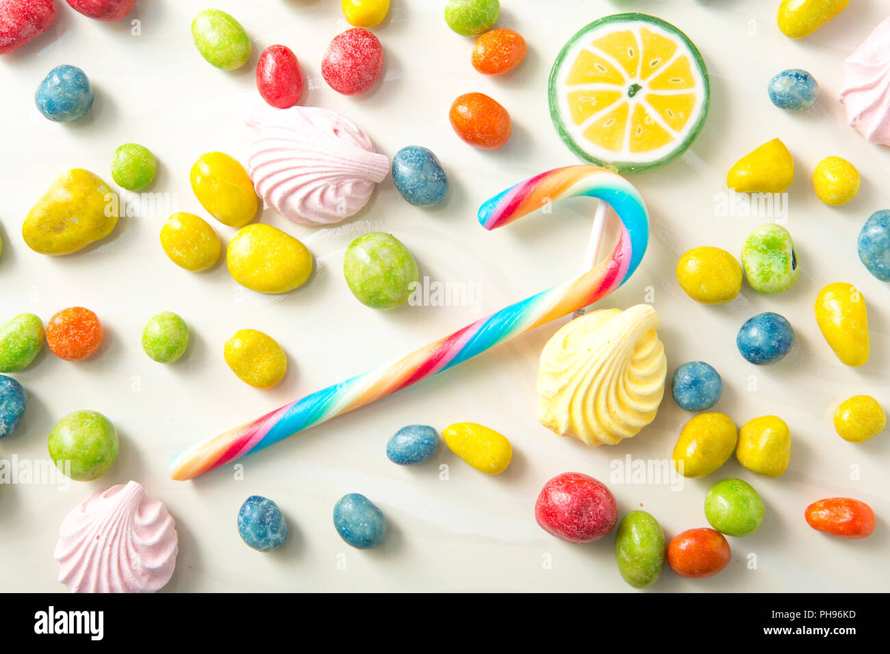 Un assortimento di Jelly Beans confine con copyspace Foto Stock