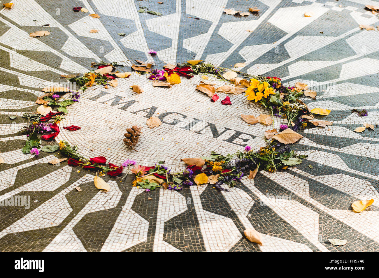 New York John Lennon Memorial Foto Stock