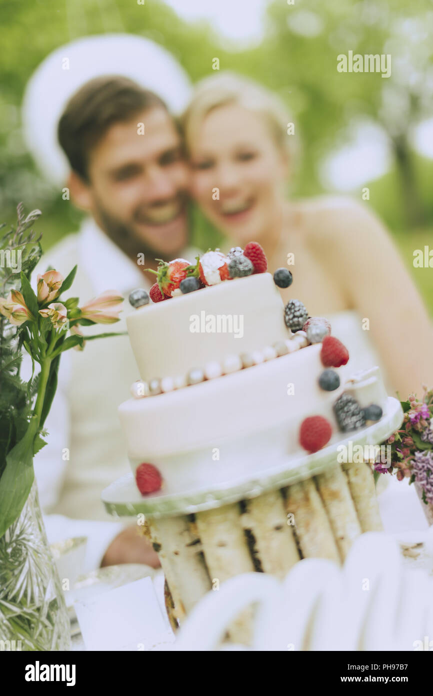 torta di cerimonia nuziale Foto Stock