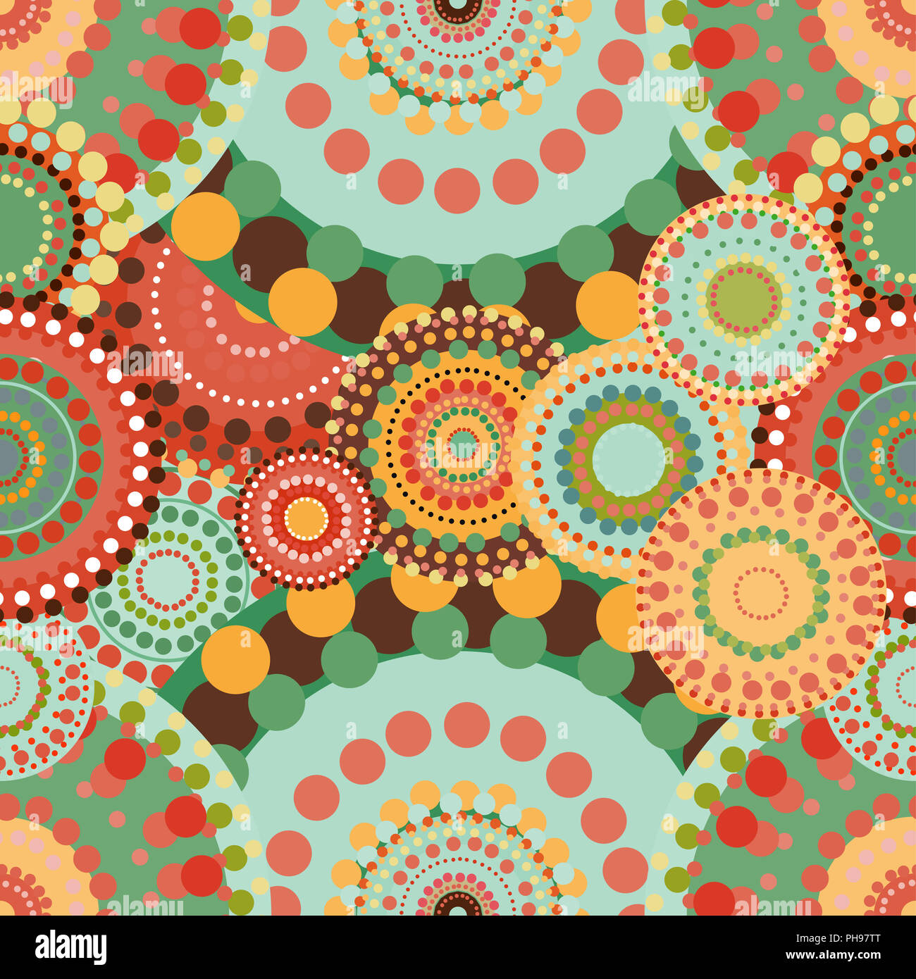 Seamless pattern baby a molla con luminosi colorati cerchio verniciato Foto Stock