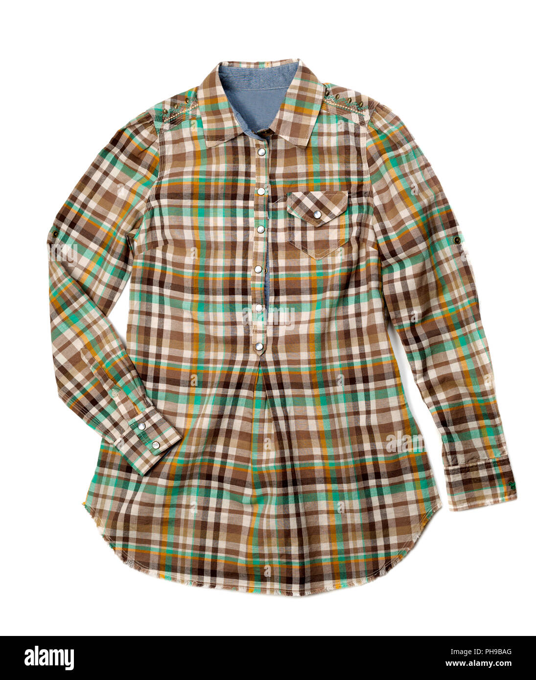 Marrone camicia a scacchi Foto Stock