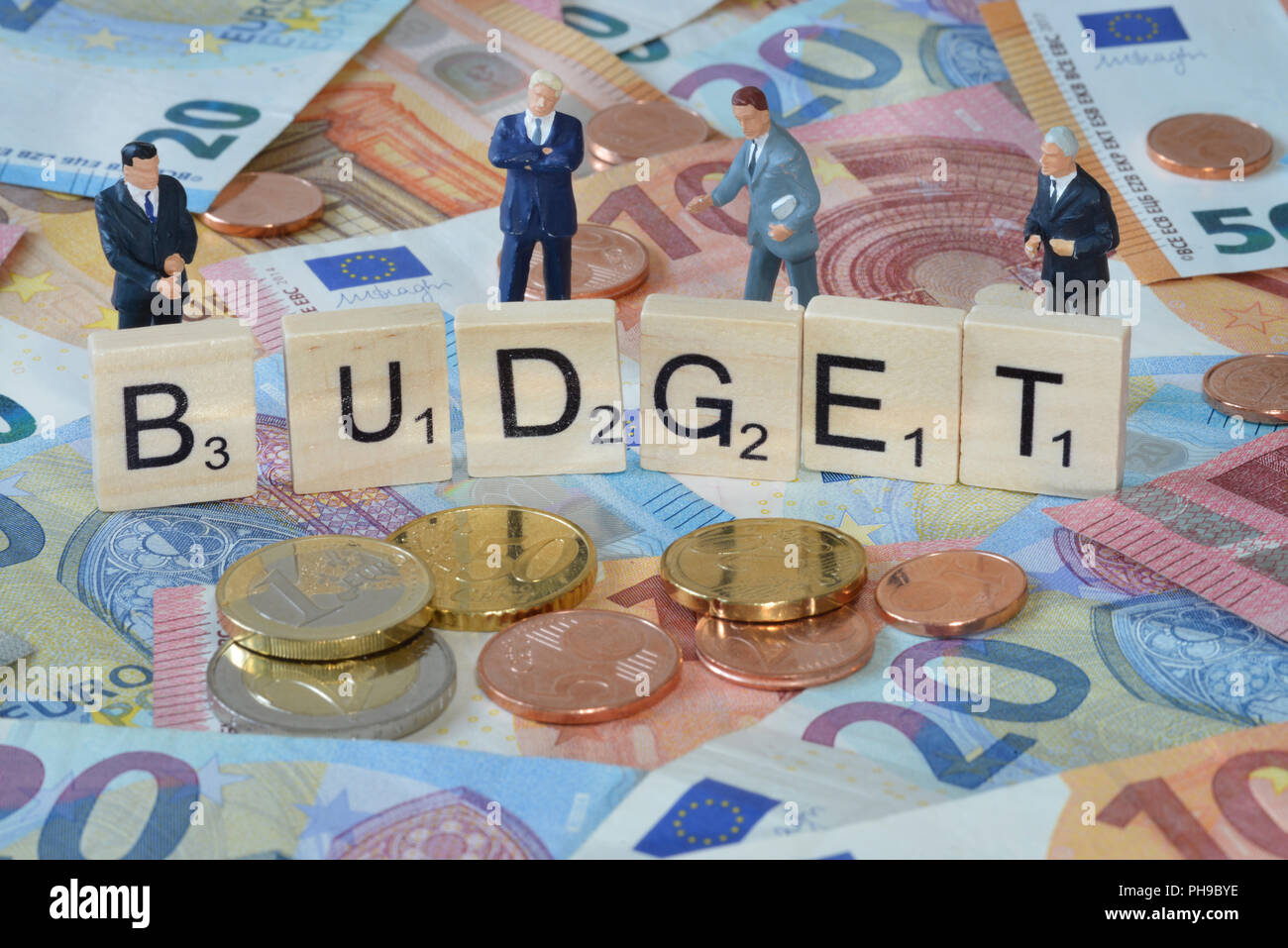 Symbolfoto Bilancio Wirtschaftsbegriff Foto Stock