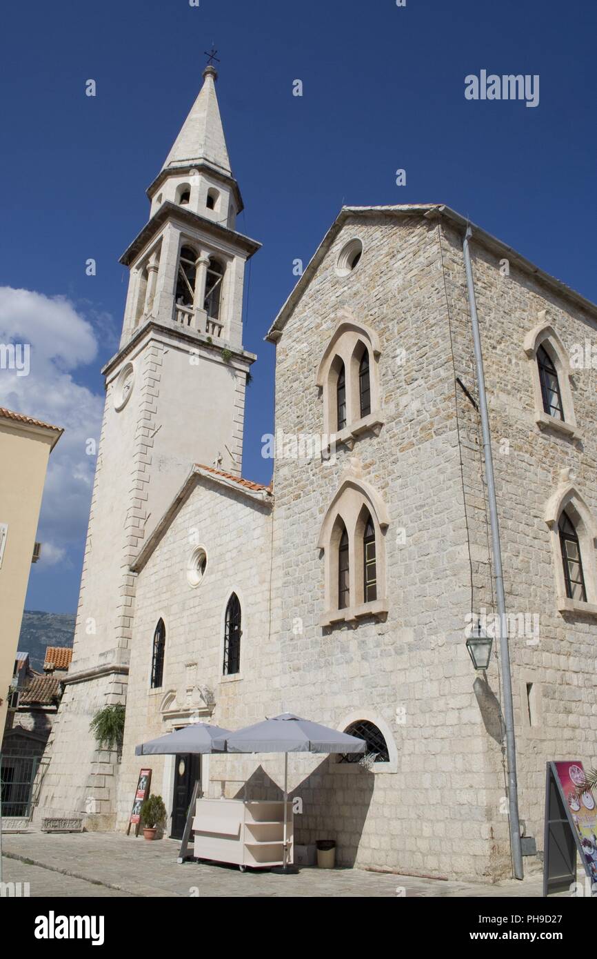 Budva, Kirche Heiligen Johannes des Täufers, Montenegro Foto Stock