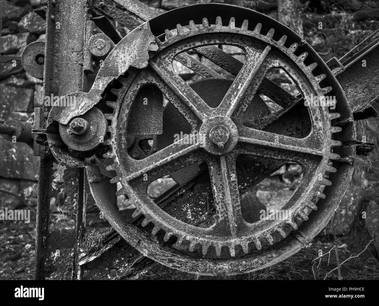 Vecchia costruzione ingranaggio della macchina Foto Stock