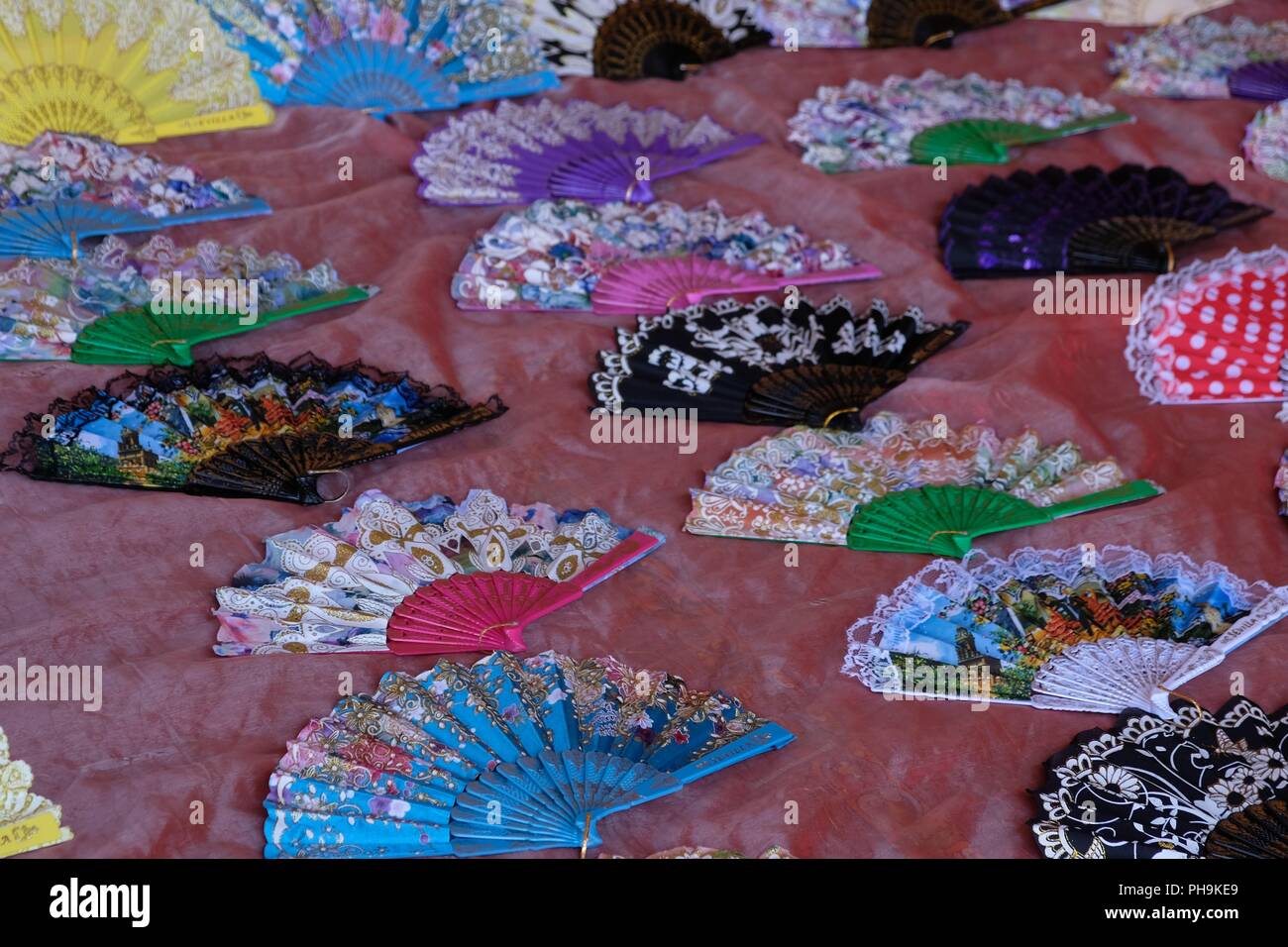 Ventole a mano a Siviglia Foto Stock