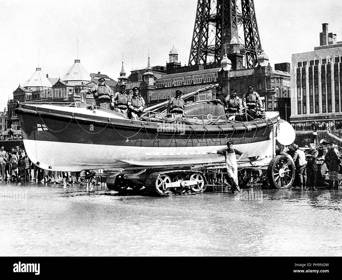 Blackpool scialuppa di salvataggio, agli inizi del novecento Foto Stock